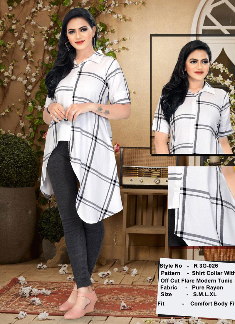 R3G TUNICS VOL-3 Fancy Stylish Party Wear Rayon Printed Kurti Collection